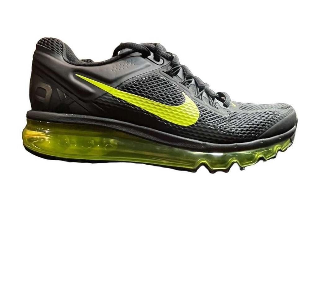 Brand new Nike Air Max 2013 Running Shoes Black Anthracite Cyber Yellow 6youth/7